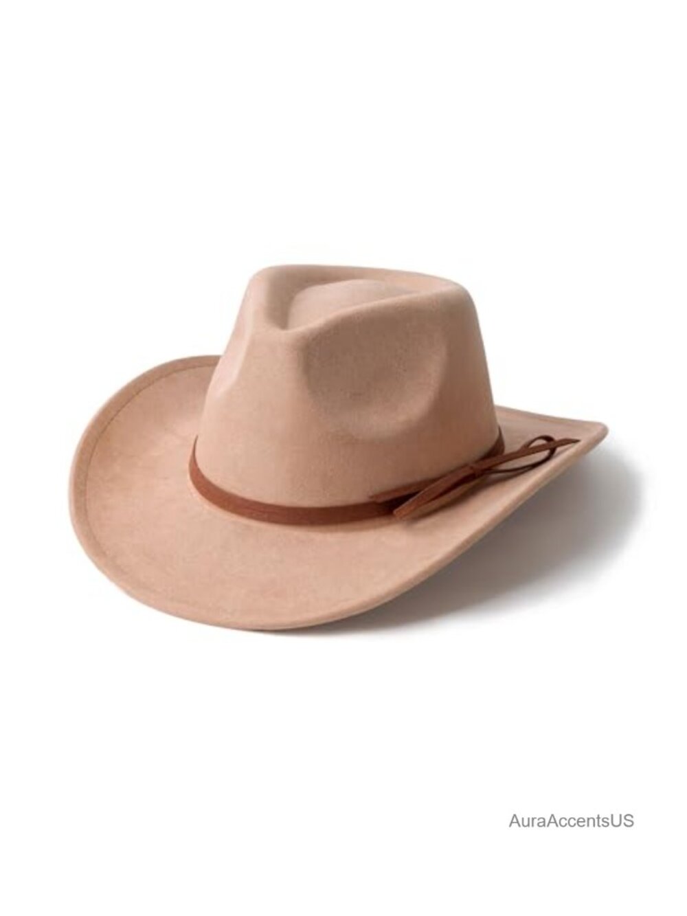 Suede Cowboy Hat Classic Western Wide Brim Adjustable One Size